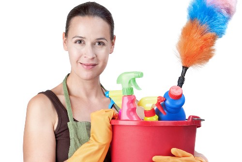 Office cleaners in Twickenham maintaining a tidy reception area