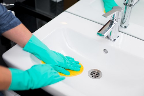 Domestic carpet cleaning in a hallway or living room