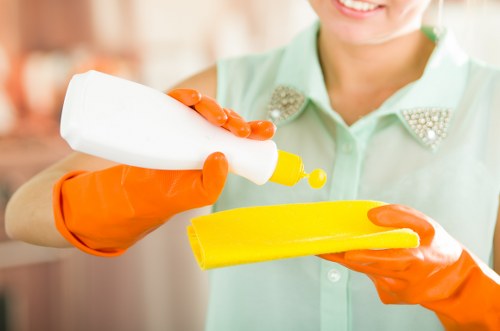 Discussion of a service concern during carpet cleaning assessment