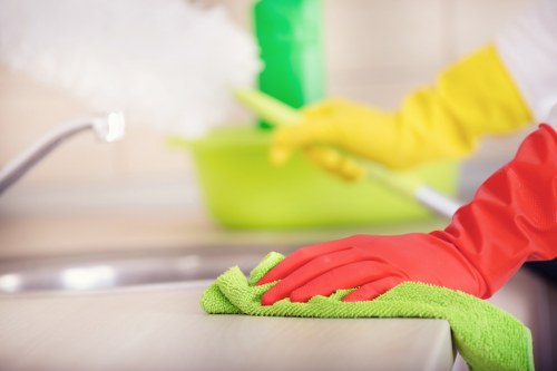 Twickenham oven cleaning specialist working carefully on oven glass and seals